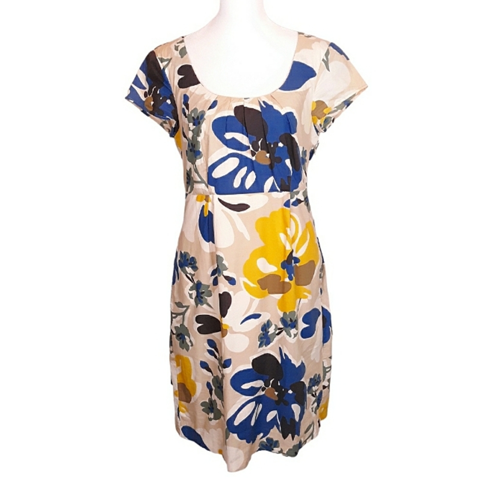 BODEN Vibrant Floral Empire Waist Shift Dress 6R